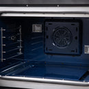 Forno Capriasca 30-Inch Freestanding French Door Dual Fuel Range in Black with Antique Brass Handle (FFSGS6387-30BLK)