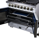 Forno Capriasca 36-Inch Freestanding French Door Dual Fuel Range in White with Antique Brass Handle (FFSGS6387-36WHT)