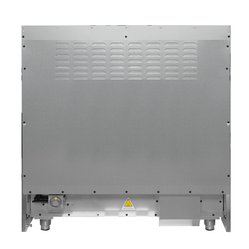 Forno Galiano 5-Piece Appliance Package - 36-Inch Dual Fuel Range, 36-Inch Hood, 36-Inch Refrigerator, 24-Inch Dishwasher, & 24-Inch Microwave Oven in Black with Antique Brass Trim