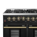 Forno 4-Piece Appliance Package - 48-Inch Dual Fuel Range, 60-Inch Convertible Refrigerator with Modern Trim, Dishwasher, and 30-Inch Microwave Drawer in Black with Antique Brass Handle