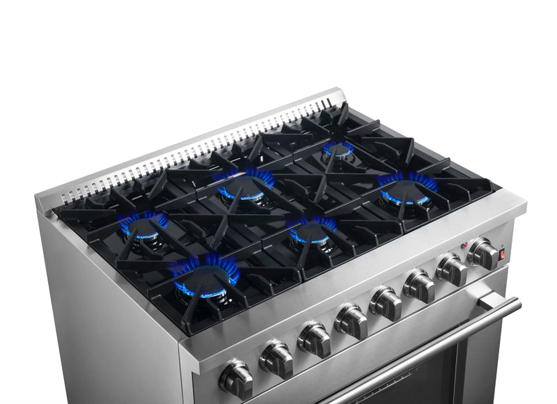 Forno Marco 36-inch Dual Fuel Range with 6 Burners and 5.36 cu.ft. Oven in Stainless Steel (FFSGS6197-36)