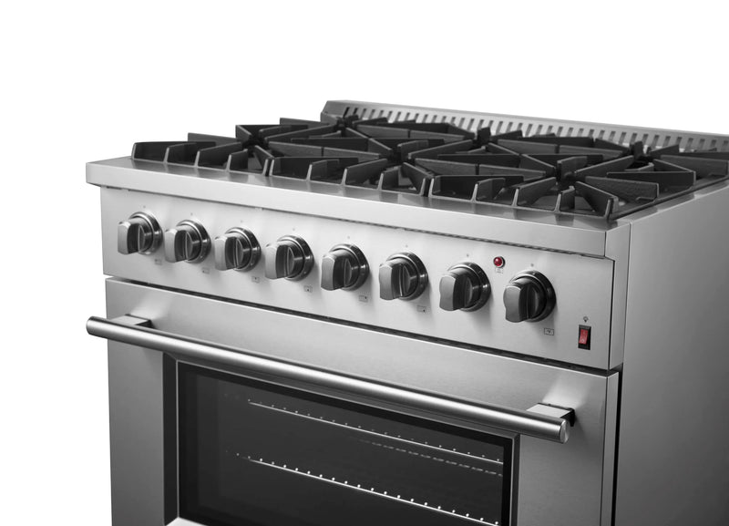 Forno Marco 36-inch Dual Fuel Range with 6 Burners and 5.36 cu.ft. Oven in Stainless Steel (FFSGS6197-36)