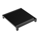 ILVE ribbed cast iron griddle with raised ridges, dark finish, 11.2-inch square