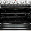 Forno 5-Piece Appliance Package - 36-Inch Electric Range, Wall Mount Range Hood, 36-Inch Refrigerator, Dishwasher, and 30-Inch Microwave Oven in Stainless Steel
