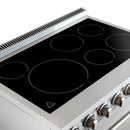 Forno 5-Piece Appliance Package - 36-Inch Electric Range, Wall Mount Range Hood, 60-Inch Refrigerator, Dishwasher, and 30-Inch Microwave Oven in Stainless Steel