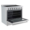 Forno 5-Piece Appliance Package - 36-Inch Electric Range, Wall Mount Range Hood, 60-Inch Refrigerator, Dishwasher, and 24-Inch Microwave Oven in Stainless Steel