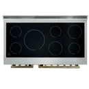 Forno 4-Piece Appliance Package - 48-Inch Electric Range, Wall Mount Range Hood, 60-Inch Refrigerator, and Dishwasher in Black with Antique Brass Handle