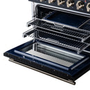 FORNO Massimo 36-Inch Freestanding Electric Range with 5 Radiant Burners, 4.36 Cu. Ft. True Convection Oven, Air Fryer Kit in Black with Antique Brass Trim (FFSEL6020-36BLK)