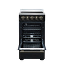 Forno Pallerano 20-Inch Freestanding Electric Range in Black with Antique Brass Handle (FFSEL6051-20BLK)