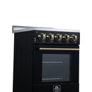 Forno Pallerano 20-Inch Freestanding Electric Range in Black with Antique Brass Handle (FFSEL6051-20BLK)