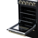 Forno Pallerano 20-Inch Freestanding Electric Range in Black with Antique Brass Handle (FFSEL6051-20BLK)