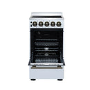 Forno Pallerano 20-Inch Freestanding Electric Range in White with Antique Brass Handle (FFSEL6051-20WHT)