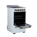 Forno Pallerano 20-Inch Freestanding Electric Range in White with Antique Brass Handle (FFSEL6051-20WHT)