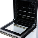 Forno Pallerano 20-Inch Freestanding Electric Range in White with Antique Brass Handle (FFSEL6051-20WHT)