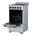 Forno Pallerano 20-Inch Freestanding Electric Range in White with Antique Brass Handle (FFSEL6051-20WHT)