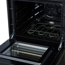 Forno Loiano 24-Inch Freestanding Electric Range in Black with Antique Brass Handle (FFSEL6099-24BLK)