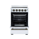 Forno Loiano 24-Inch Freestanding Electric Range in White with Antique Brass Handle (FFSEL6099-24WHT)
