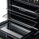 FORNO Galiano 30-Inch Freestanding Electric Range with 4 Radiant Burners, 4.32 Cu. Ft. True Convection Oven, Air Fryer Kit in Black with Antique Brass Trim (FFSEL6083-30BLK)