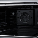 FORNO Galiano 36-Inch Freestanding Electric Range with 5 Radiant Burners, 5.36 Cu. Ft. True Convection Oven, Air Fryer Kit in Black with Antique Brass Trim (FFSEL6083-36BLK)