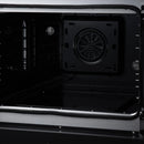 FORNO Galiano 30-Inch French Door Electric Range with 4 Radiant Burners, 4.32 Cu. Ft. True Convection Oven, Air Fryer Kit in Black with Antique Brass Trim (FFSEL6917-30BLK)