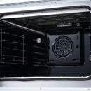 FORNO Galiano 30-Inch French Door Electric Range with 4 Radiant Burners, 4.32 Cu. Ft. True Convection Oven, Air Fryer Kit in White with Antique Brass Trim (FFSEL6917-30WHT)