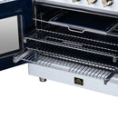 FORNO Massimo 36-Inch French Door Electric Range with 5 Radiant Burners, 5.36 Cu. Ft. True Convection Oven, Air Fryer Kit in White with Antique Brass Trim (FFSEL6955-36WHT)