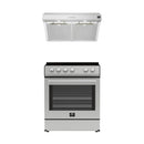 Forno 2-Piece Appliance Package - 30-Inch Leonardo Espresso Electric Range and Range Hood in Stainless Steel (FBDL-002-01CA)