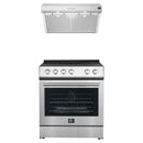 Forno 2-Piece Appliance Package - 30-Inch Leonardo Espresso Electric Range and Range Hood in Stainless Steel (FBDL-002-01CA)