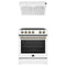 Forno Espresso 2-Piece Appliance Package - 30-Inch Electric Range with 5.0 Cu.Ft. Electric Oven and Under Cabinet Range Hood in White with Antique Brass Trim (FBDL-002-03CA)