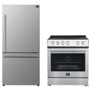 Forno 2-Piece Appliance Package - 30-Inch Leonardo Espresso Electric Range and 31-Inch Refrigerator in Stainless Steel (FBDL-003-01CA)