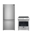 Forno 2-Piece Appliance Package - 30-Inch Leonardo Espresso Electric Range and 31-Inch Refrigerator in Stainless Steel (FBDL-003-01CA)