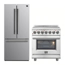 Forno 2-Piece Appliance Package - 30-Inch Electric Range and 30-Inch French Door Refrigerator in Stainless Steel (FBDL-013-05CAUS)