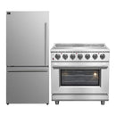 Forno 2-Piece Appliance Package - 36-Inch Electric Range and 31-Inch Refrigerator, Left Hinge in Stainless Steel (FBDL-013-07CAUS)