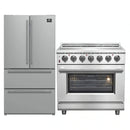 Forno 2-Piece Appliance Package - 36-Inch Electric Range and 36-Inch French Door Refrigerator in Stainless Steel (FBDL-013-08CAUS)