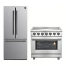 Forno 2-Piece Appliance Package - 36-Inch Electric Range and 30-Inch French Door Refrigerator in Stainless Steel (FBDL-013-10CAUS)
