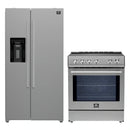 Forno 2-Piece Appliance Package - 30-Inch Induction Range and 36-Inch Side by Side Refrigerator with Water Dispenser in Stainless Steel (FBDL-014-04CAUS)