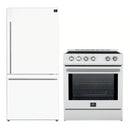 Forno 2-Piece Appliance Package - 30-Inch Slide-In Induction Range and 31-Inch Refrigerator, Right Hinge in White with Stainless Steel Handle (FBDL-014-06CAUS)