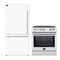 Forno 2-Piece Appliance Package - 30-Inch Slide-In Induction Range and 31-Inch Refrigerator, Left Hinge in White with Stainless Steel Handle (FBDL-014-07CAUS)