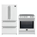 Forno 2-Piece Appliance Package - 30-Inch Slide-In Induction Range and 36-Inch French Door Refrigerator in White with Stainless Steel Handle (FBDL-014-08CAUS)