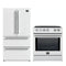 Forno 2-Piece Appliance Package - 30-Inch Slide-In Induction Range and 36-Inch French Door Refrigerator in White with Stainless Steel Handle (FBDL-014-08CAUS)