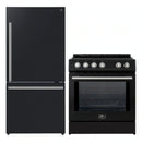 Forno 2-Piece Appliance Package - 30-Inch Slide-In Induction Range and 31-Inch Refrigerator, Right Hinge in Black with Stainless Steel Handle (FBDL-014-11CAUS)