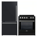 Forno 2-Piece Appliance Package - 30-Inch Slide-In Induction Range and 31-Inch Bottom Freezer Door Refrigerator in Black with Stainless Steel Handle (FBDL-014-12CAUS)