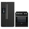 Forno 2-Piece Appliance Package - 30-Inch Slide-In Induction Range and 36-Inch Side by Side Refrigerator with Water Dispenser in Black with Stainless Steel Handle (FBDL-014-14CAUS)
