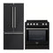 Forno 2-Piece Appliance Package - 30-Inch Slide-In Induction Range and 30-Inch French Door Refrigerator in Black with Stainless Steel Handle (FBDL-014-15CAUS)