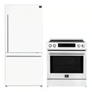 Forno 2-Piece Appliance Package - 30-Inch Induction Range and 31-Inch Refrigerator, Right Hinge in White with Stainless Steel Handle (FBDL-015-06CAUS)
