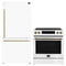 Forno 2-Piece Appliance Package - 30-Inch Induction Range and 31-Inch Refrigerator, Right Hinge in White with Antique Brass Handle (FBDL-015-06CAUS)