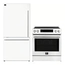 Forno 2-Piece Appliance Package - 30-Inch Induction Range and 31-Inch Refrigerator, Left Hinge in White with Stainless Steel Handle (FBDL-015-07CAUS)