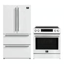Forno 2-Piece Appliance Package - 30-Inch Induction Range and 36-Inch French Door Refrigerator in White with Stainless Steel Handle (FBDL-015-08CAUS)