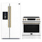 Forno 2-Piece Appliance Package - 30-Inch Induction Range and 36-Inch Side by Side Refrigerator with Water Dispenser in White with Antique Brass Handle (FBDL-015-09CAUS)