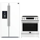 Forno 2-Piece Appliance Package - 30-Inch Induction Range and 36-Inch Side by Side Refrigerator with Water Dispenser in White with Stainless Steel Handle (FBDL-015-09CAUS)